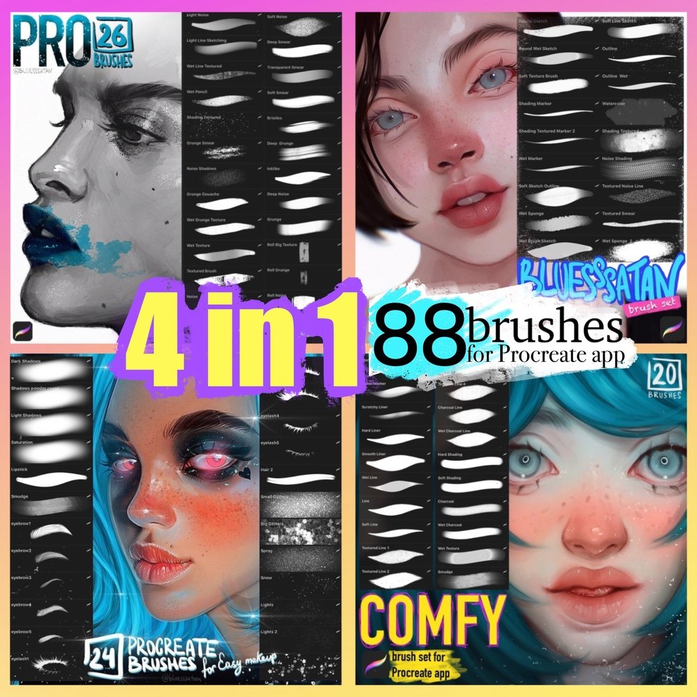 88 brushes for Procreate app by Julia Razumova