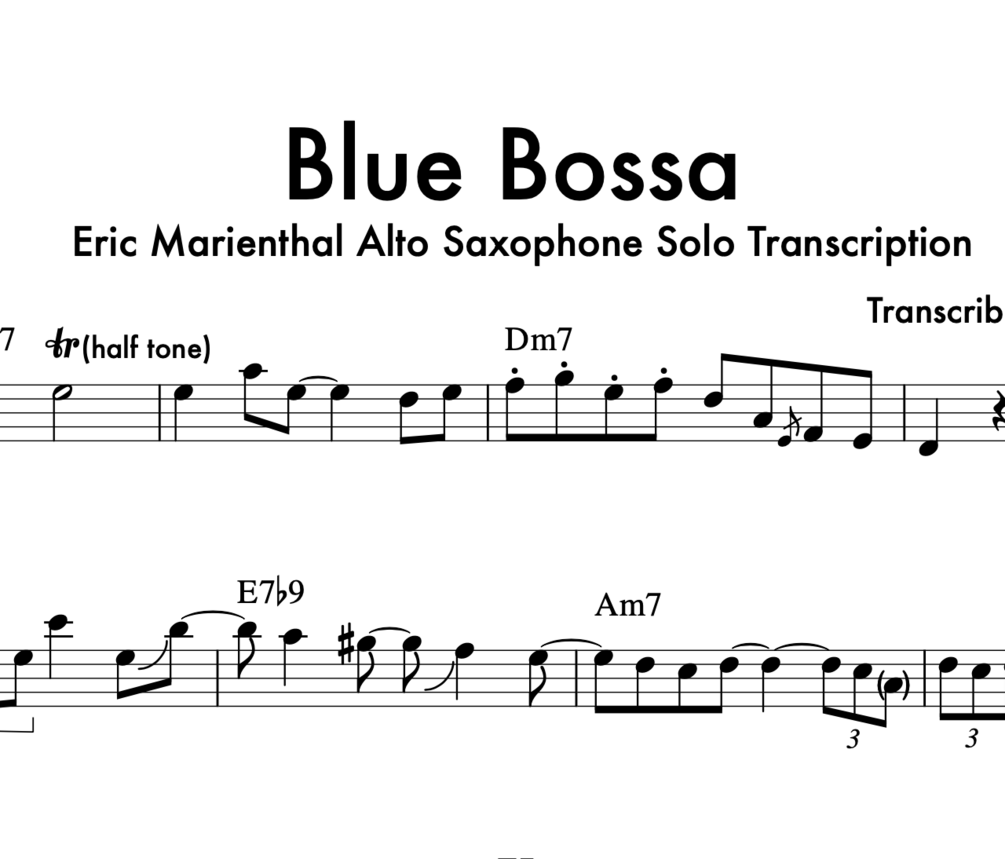 Blue bossa deals alto sax