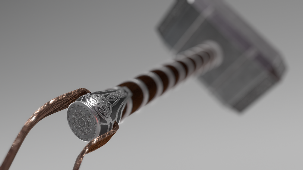 3D model mjolnir from god of war ragnarok VR / AR / low-poly