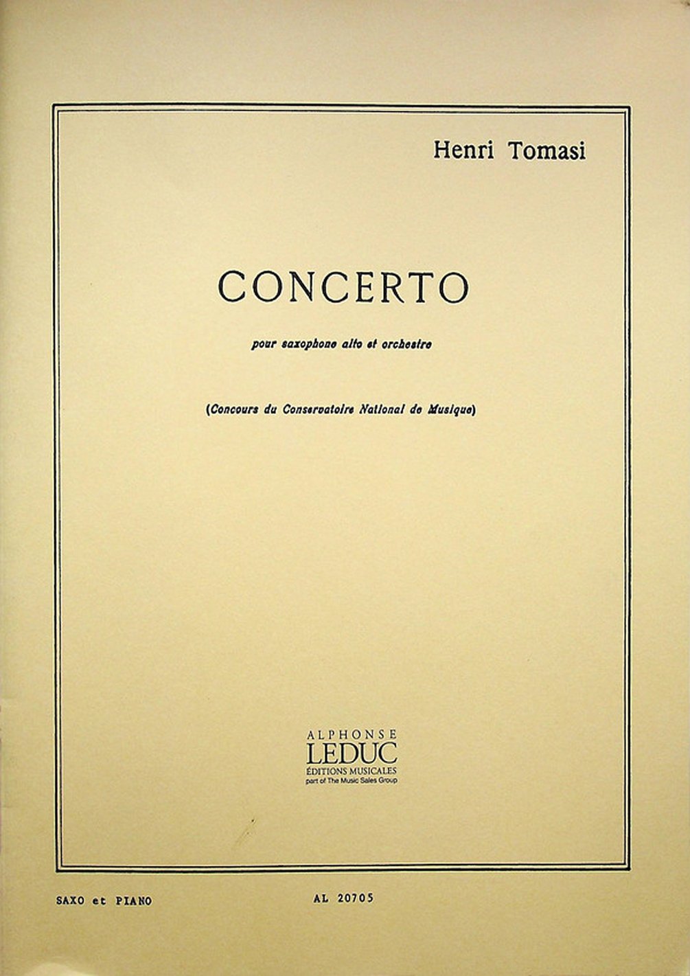 Henri Tomasi Concerto Sax