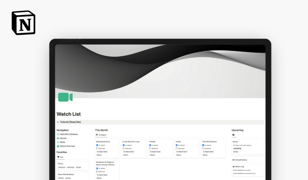 Watch List Notion Template