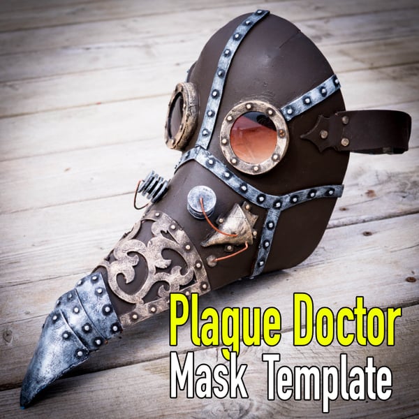 Downloadable Steampunk Plague Doctor Mask Pattern for Downloadable Printable Plague Doctor Mask Template Pdf Free