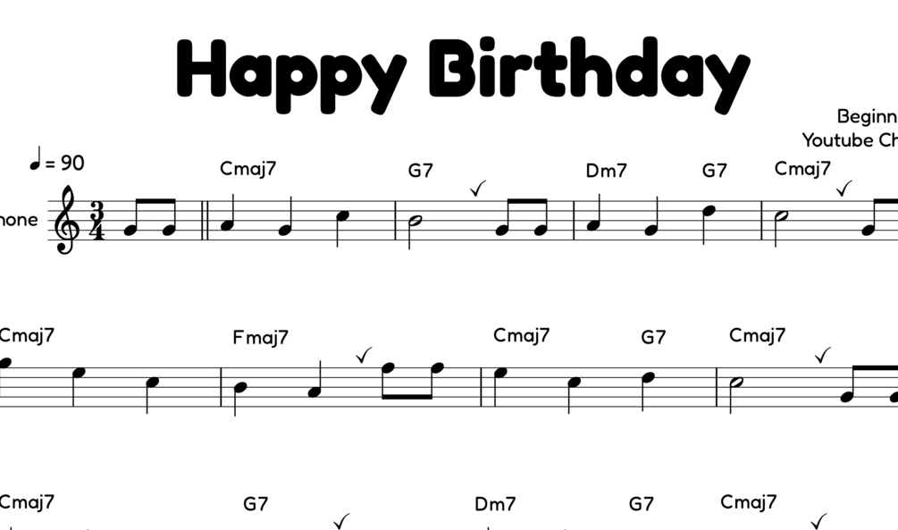 Happy Birthday - Saxophone Sheet Music