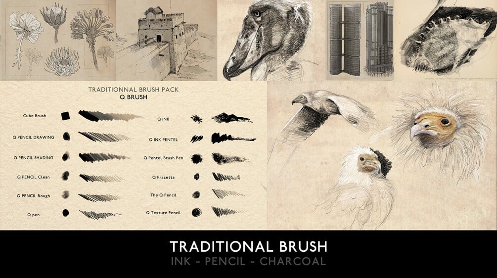 TRADITIONAL BRUSHES -- FOR PHOTOSHOP by Quentin GABRIEL