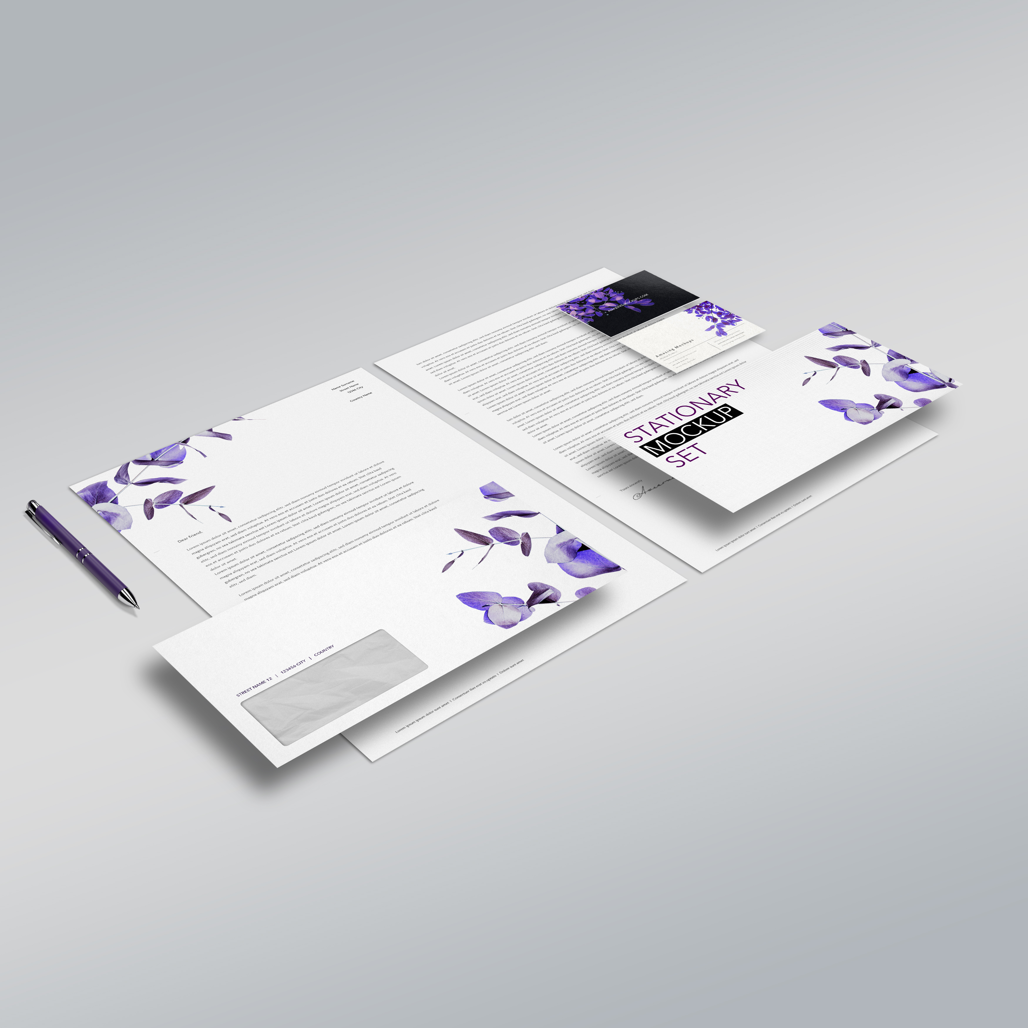 4 free stationary mockups