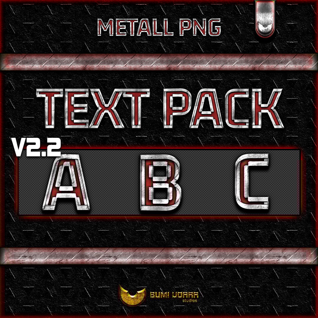 Metall PNG text pack