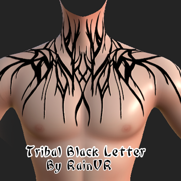Black Letter Tribal Tattoos Zinpia Male RP Base