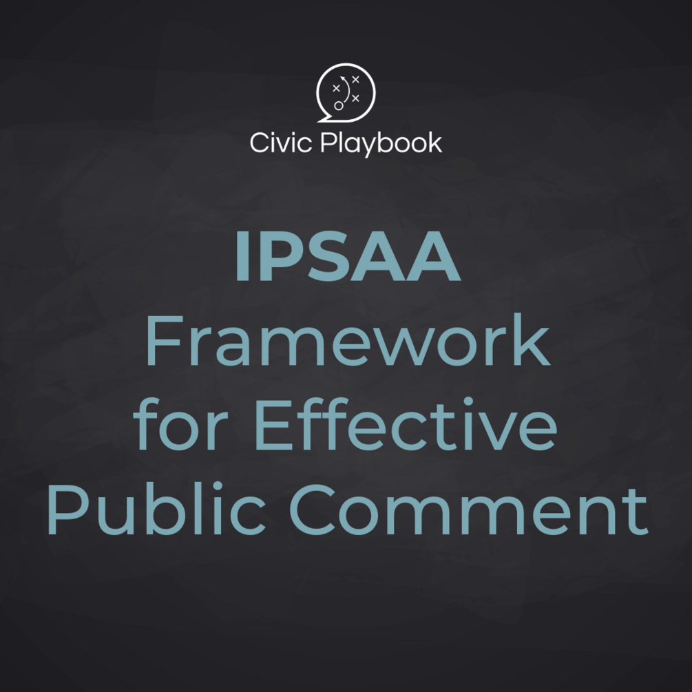 IPSAA Organizational Framework For Effective Public Comment