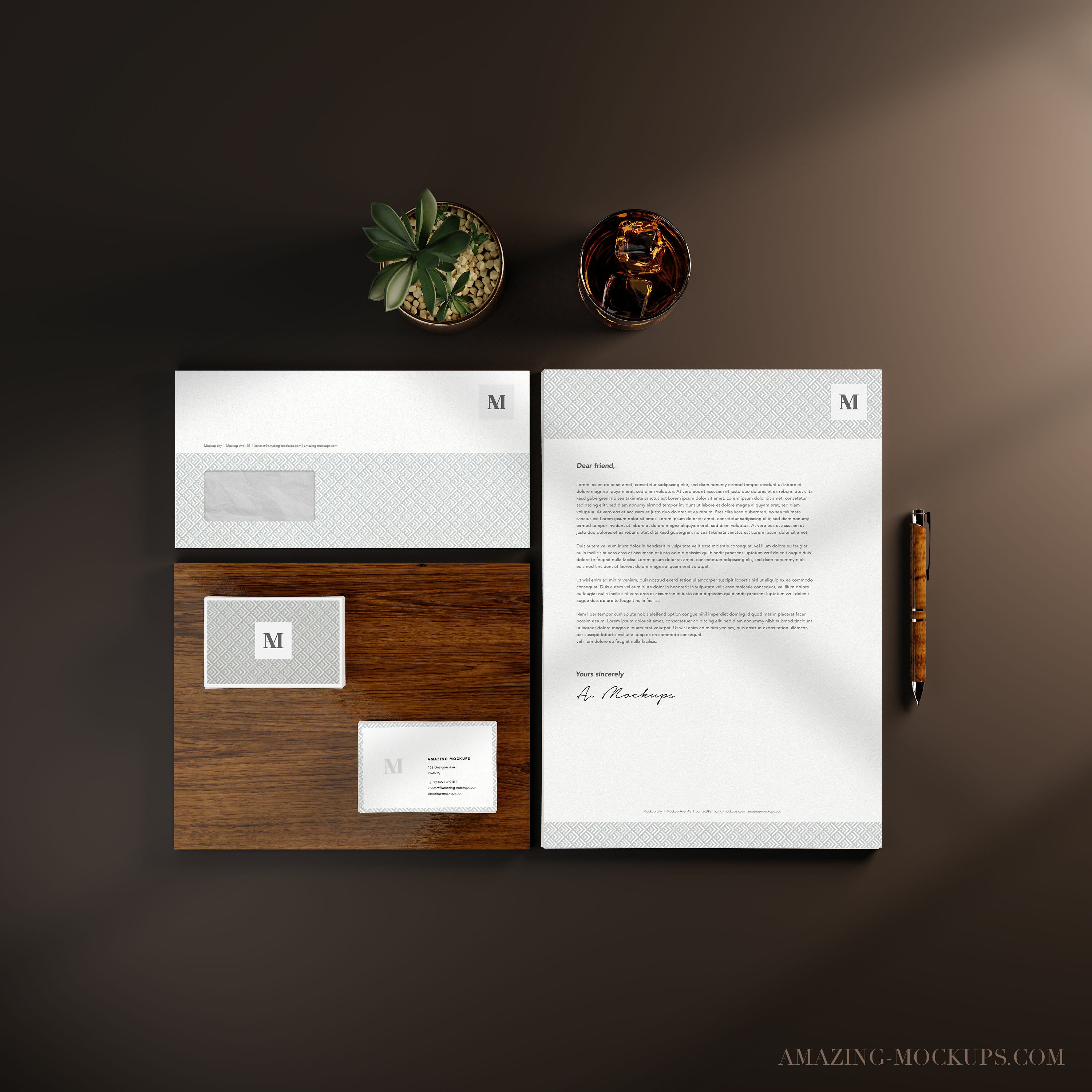 FREE: Old school-ish stationary mockup