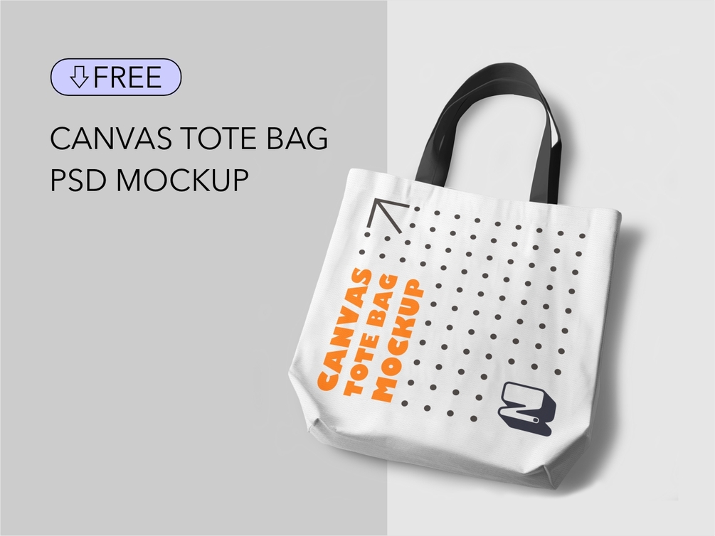 Free canvas tote bag mockup