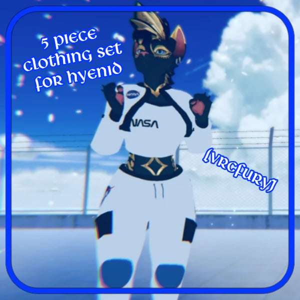 5 Piece Clothing set for Hyenid (VRCFury Prefab) by SilverVeil