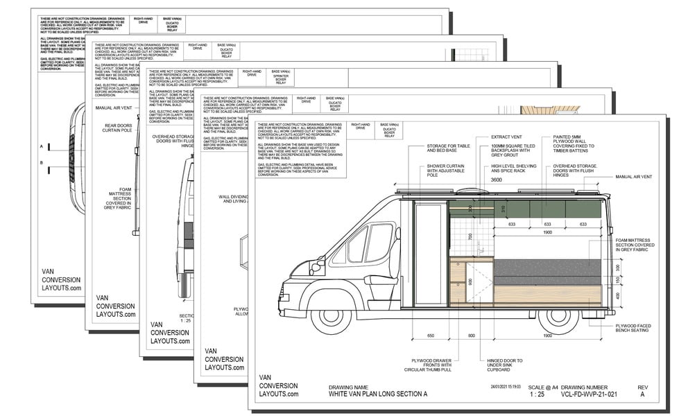 SOLD OUT White Van Plan Drawings v0.1 (Ducato/Boxer/Relay)