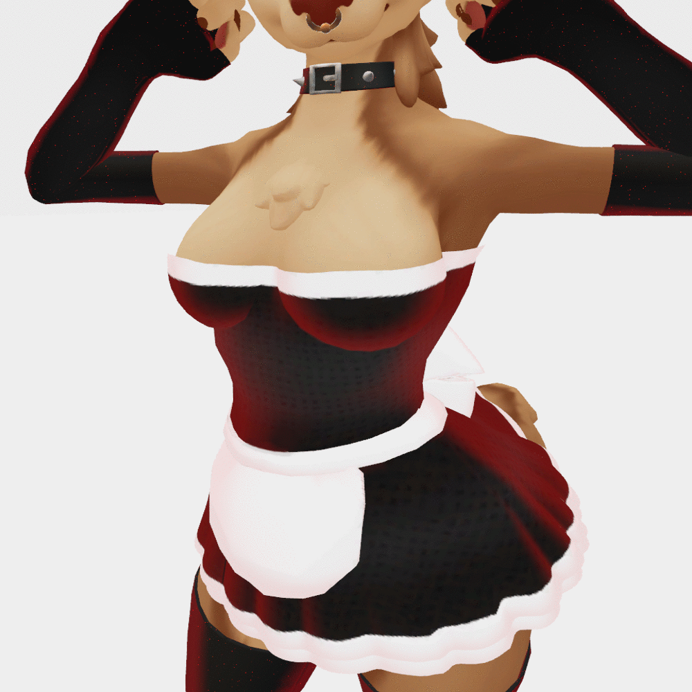 ✨ Hyenid Maid Outfit ✨ (VRChat Avatar Accessory) by PlushPawsStudio