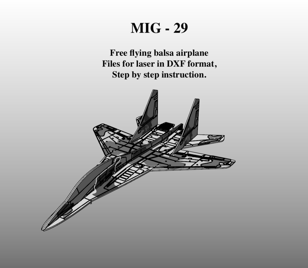 MIG 29 Free Flying Balsamodel Data For Laser