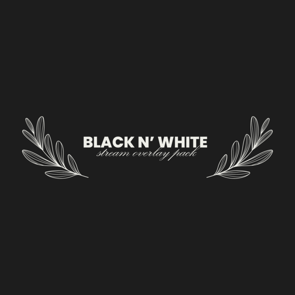 Animated Black N' White Leaves Stream Overlay Pack