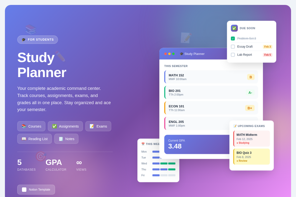 🎓 Study Planner — Notion Template for Students