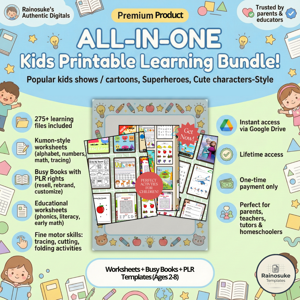 Ultimate Kids Learning Bundle (275+ Sheets) — Early Skills Workbooks ...