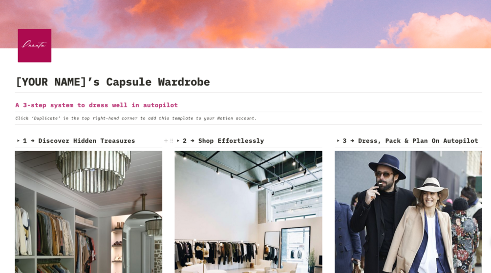 Capsule shop wardrobe website