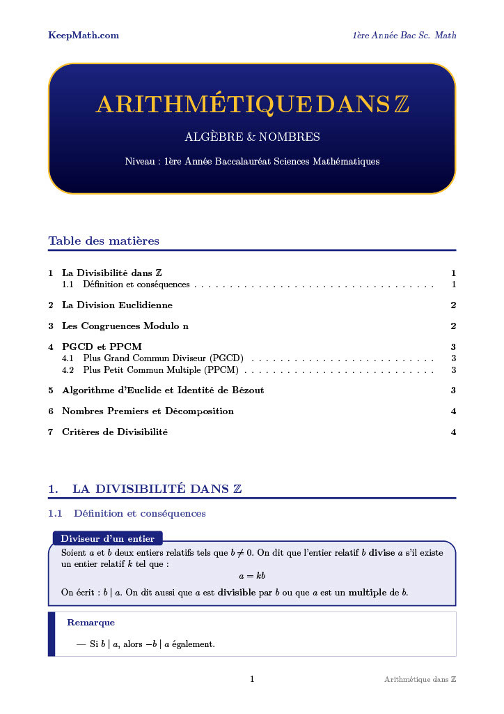 Pack Complet 1 Bac SM : Cours, Exercices et Devoirs (PDF & LaTeX)