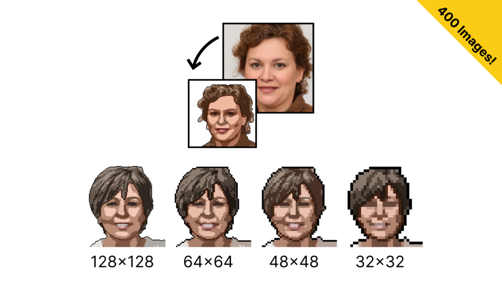 AI Pixel Art Human Face (Avatar Pack)