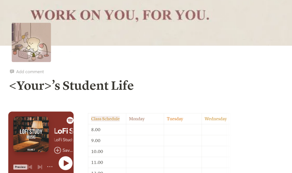 Academic Planner for Students, Digital Notes Templates