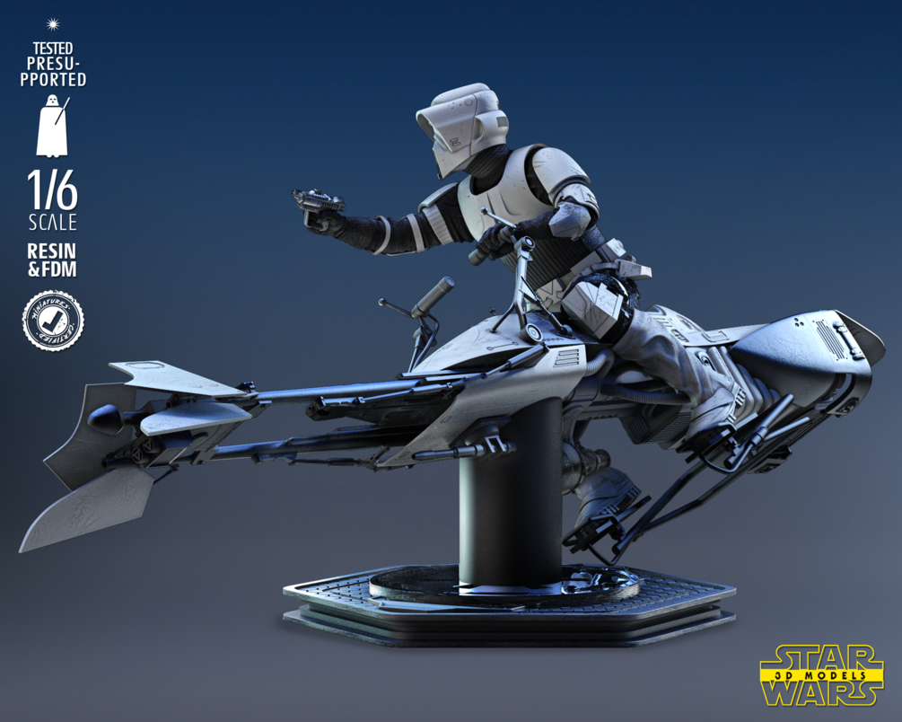 Star wars 3d printable clone trooper statues 3D model 3D printable