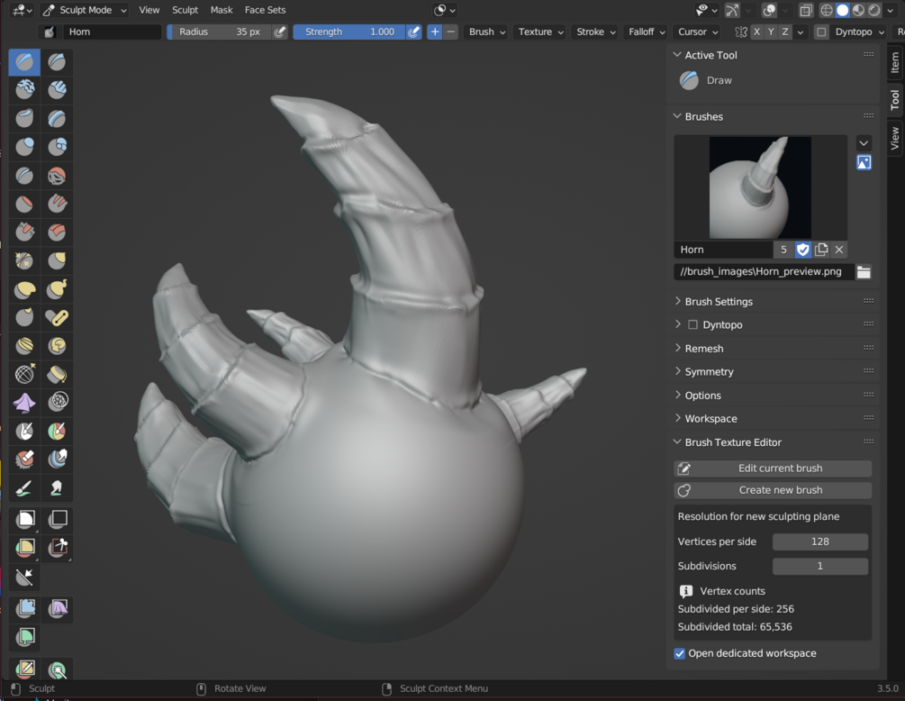 3D Sculpting Brushes, Blender