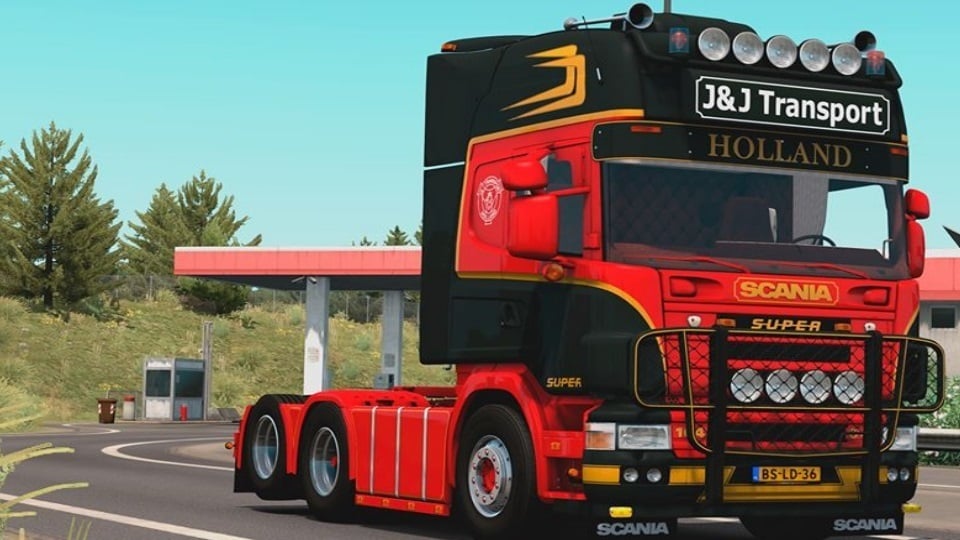 Scania|164L|V8|480|JJ|Transport+trailer by Mods for ets2