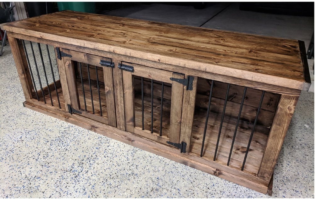 DIY WOODEN DOUBLE DOG CRATE