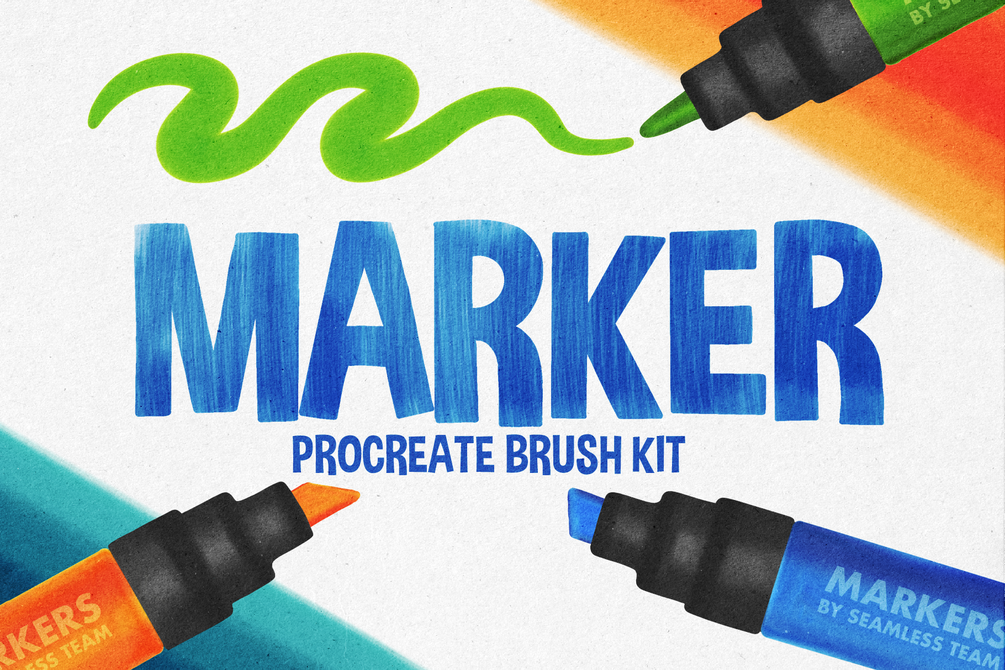 MARKER BRUSHES FOR PROCREATE 5 by SeamlessTeam