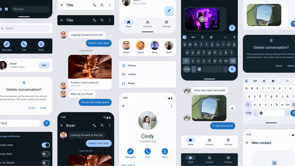 Material 3 Messaging App — UI Kit & Design System