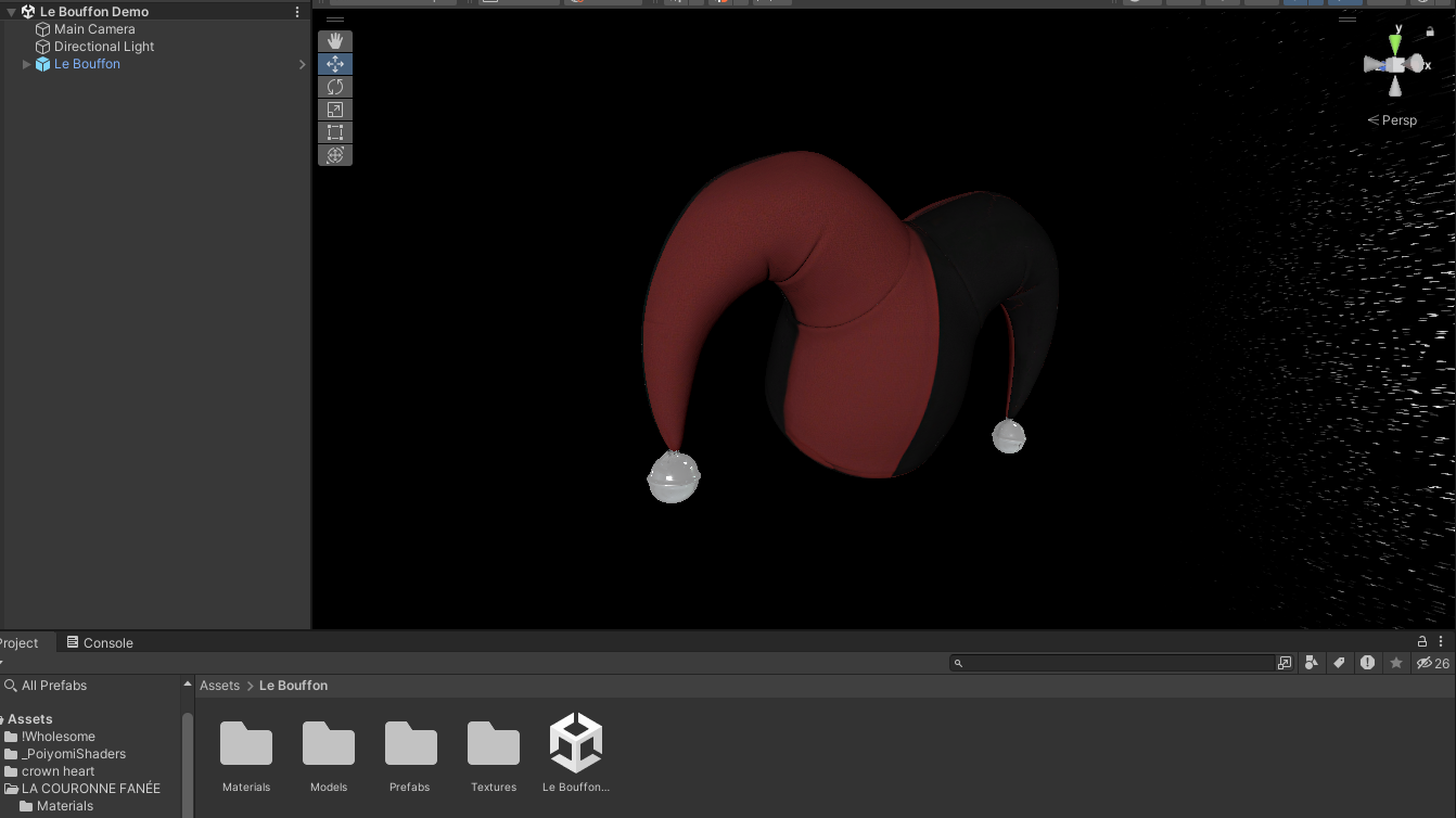 LE BOUFFON worn on VRChat avatar showing physics-enabled twin tails