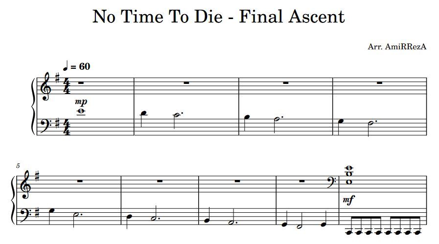 No Time To Die Final Ascent Sheet Music