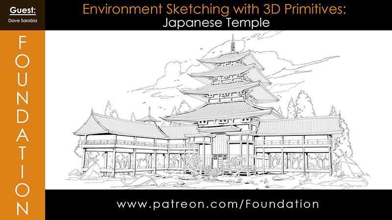 Releasing Tomorrow Env Sketching With 3d Primitives Japanese Temple
