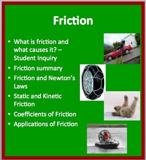 Friction Lesson - Interactive Physics Lesson Package and Challege Lab