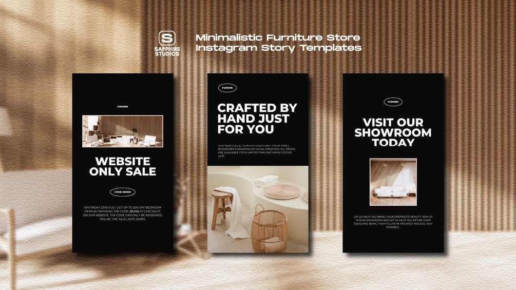 6 Minimalistic Furniture Store Instagram Story Templates