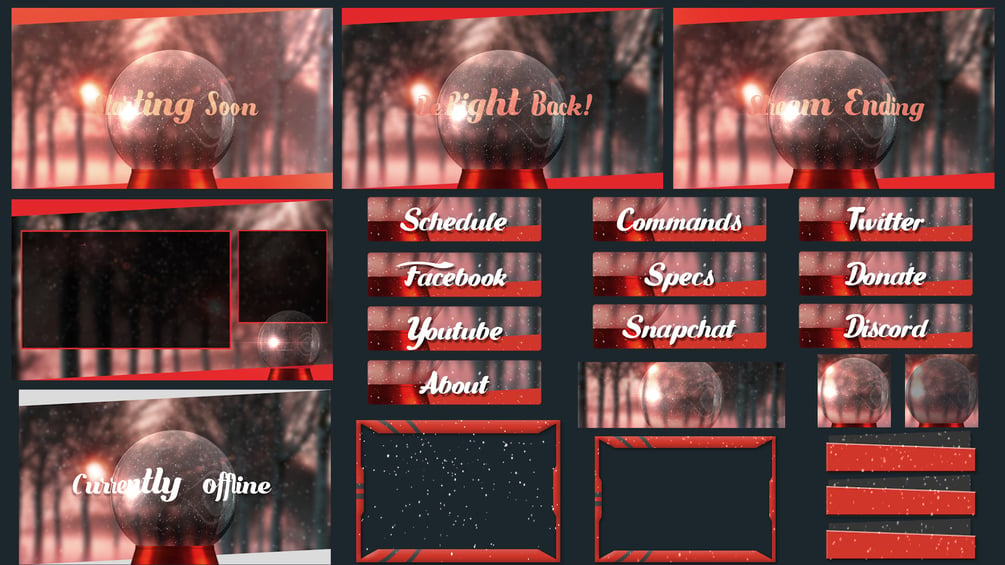Christmas Twitch Overlay and Alerts Package for OBS and Streamlabs