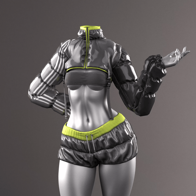 Cropped Puffer Set