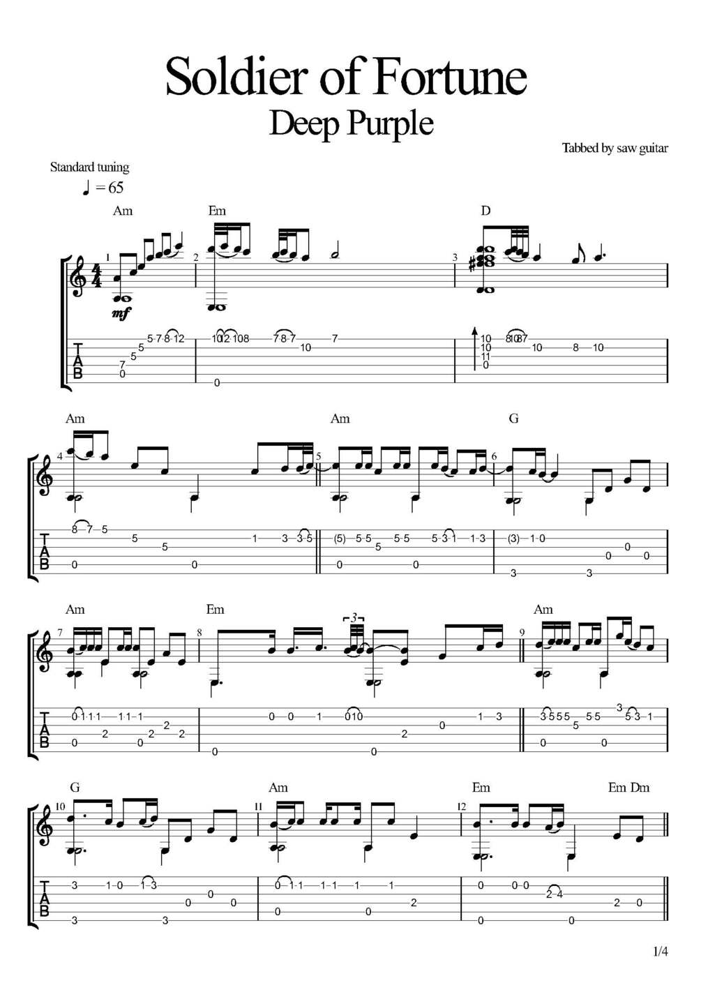Soldier of Fortune Deep Purple
