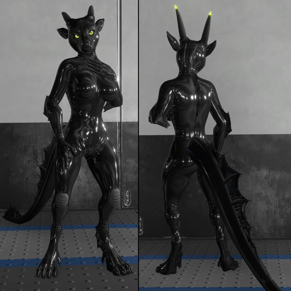 Kudalyn Dragon Latex Outfit & Hoods