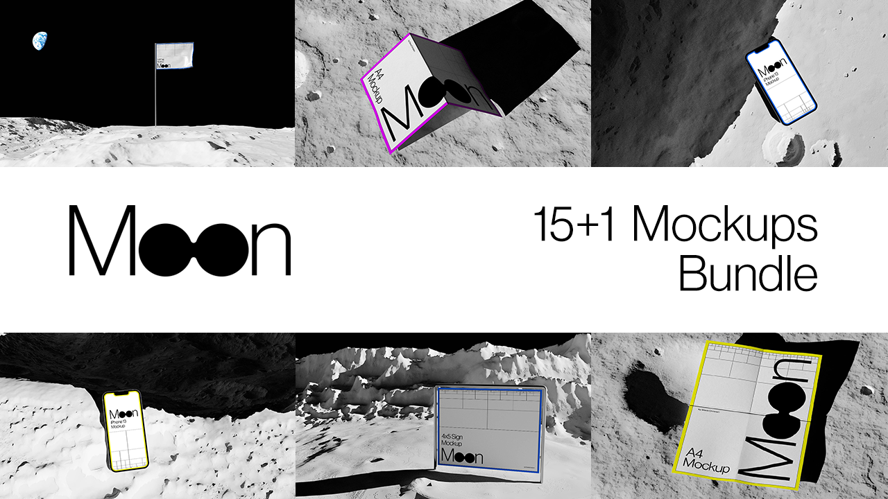 15+1 Moon Mockup Bundle