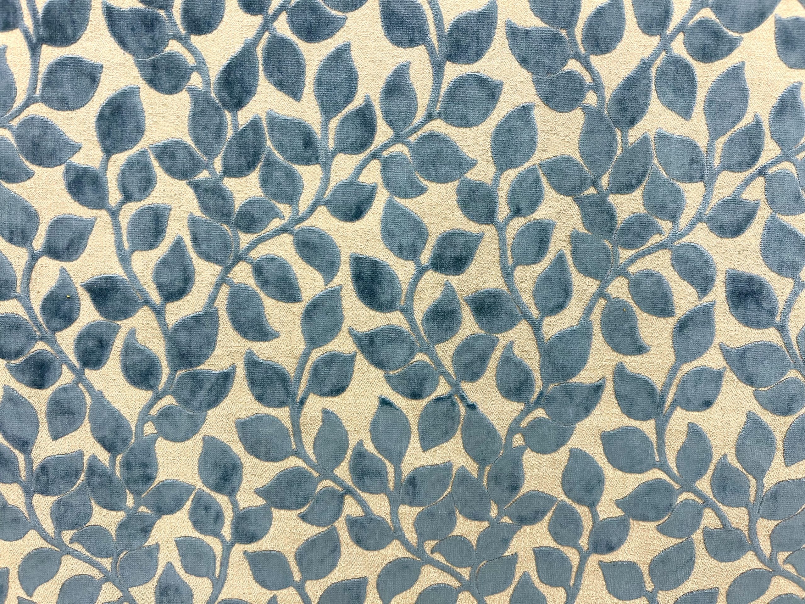 Lovely Leaf Indigo Blue Home Decor Fabric