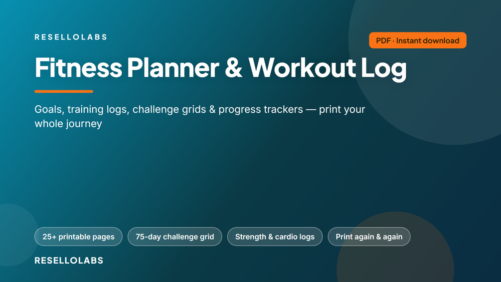 Look inside Fitness Planner & Workout Log Printables (PDF) — real pages