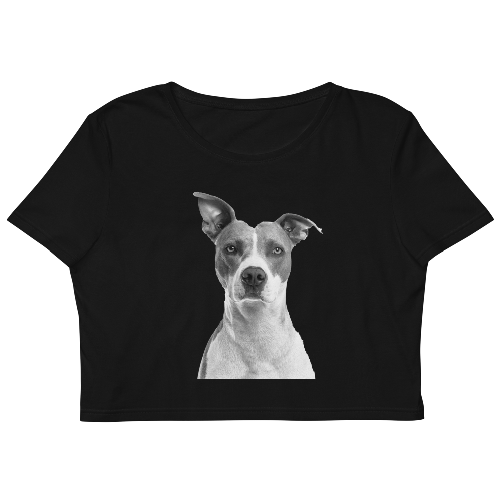 Organic Crop Top Dog Printed