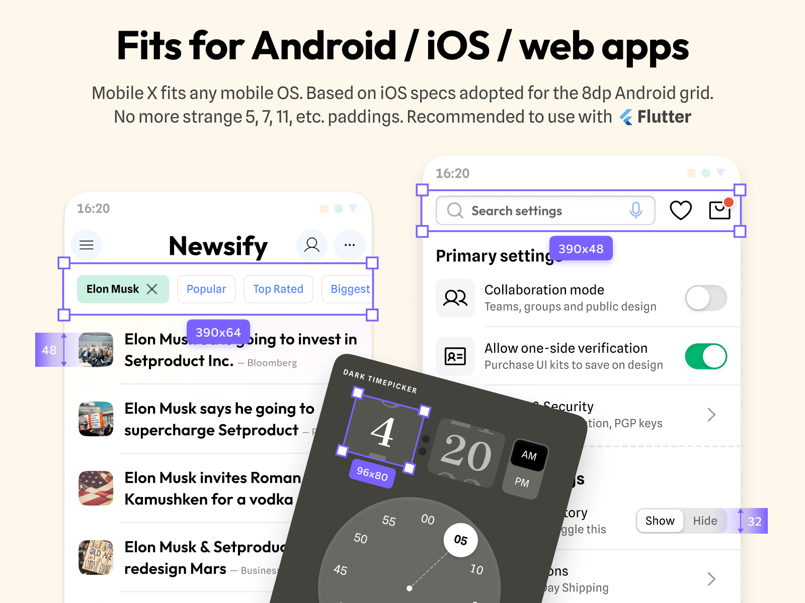 Figma Mobile X UI kit — iOS & Android app templates
