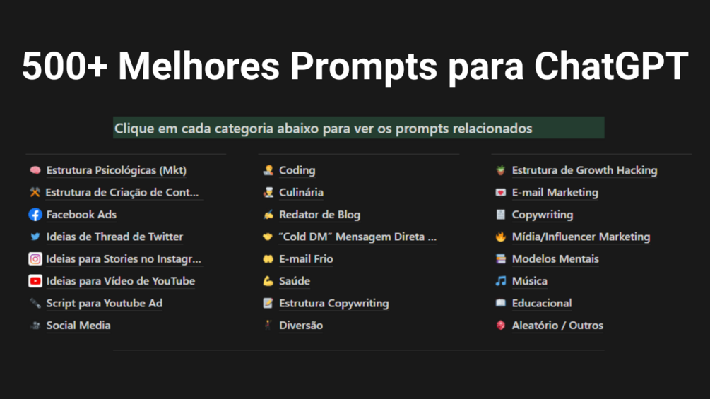 500 Melhores Prompts Para ChatGPT