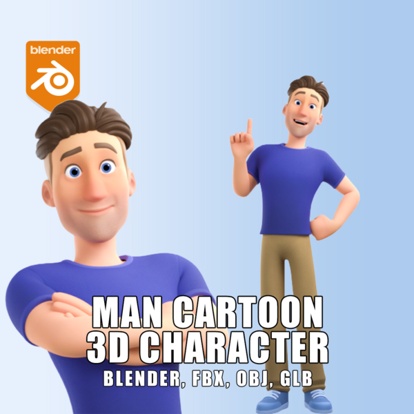 Man Cartoon Character Rigged In Rigged by ThreeDee One