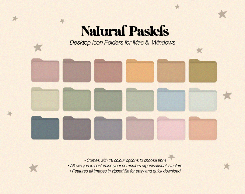 Desktop Icons - Natural Pastels