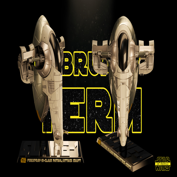 Slave 1 - Star Wars 3D Models - Tested and Ready for 3D printing
