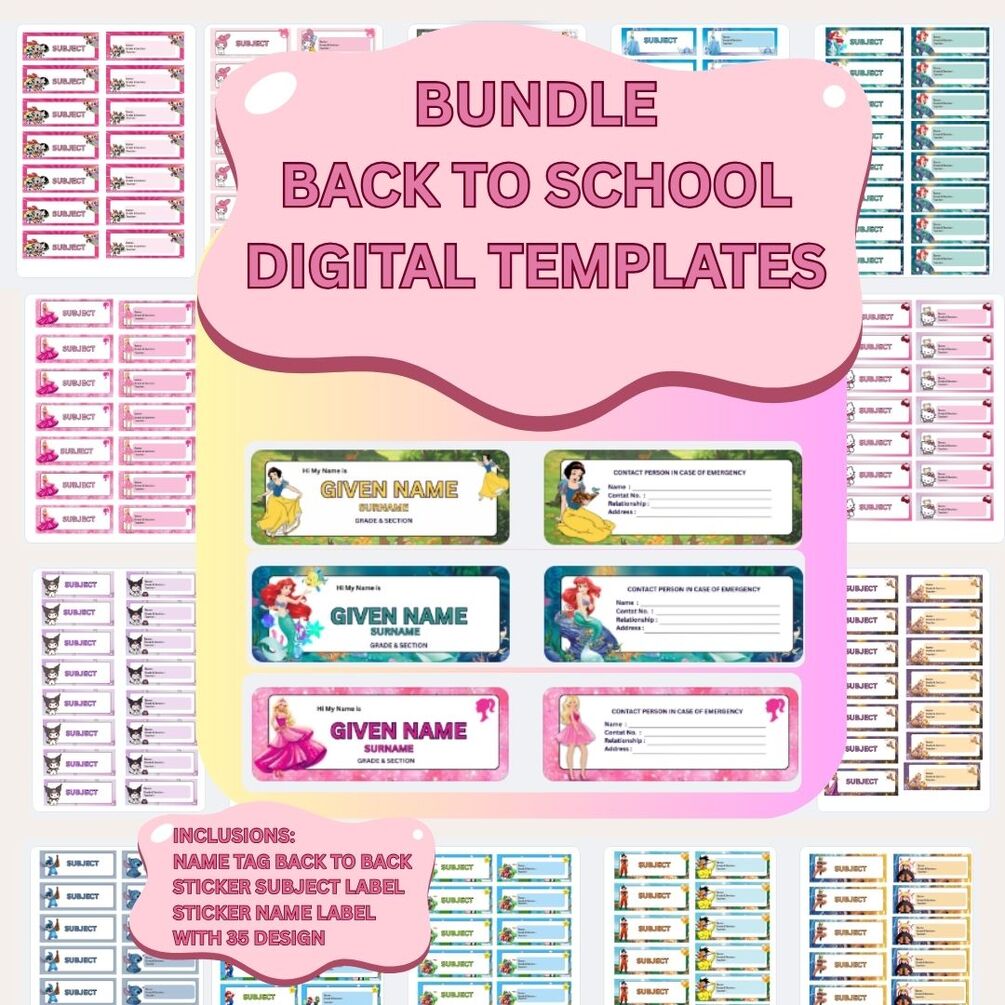 BUNDLE BACK TO SCHOOL DIGITAL TEMPLATES